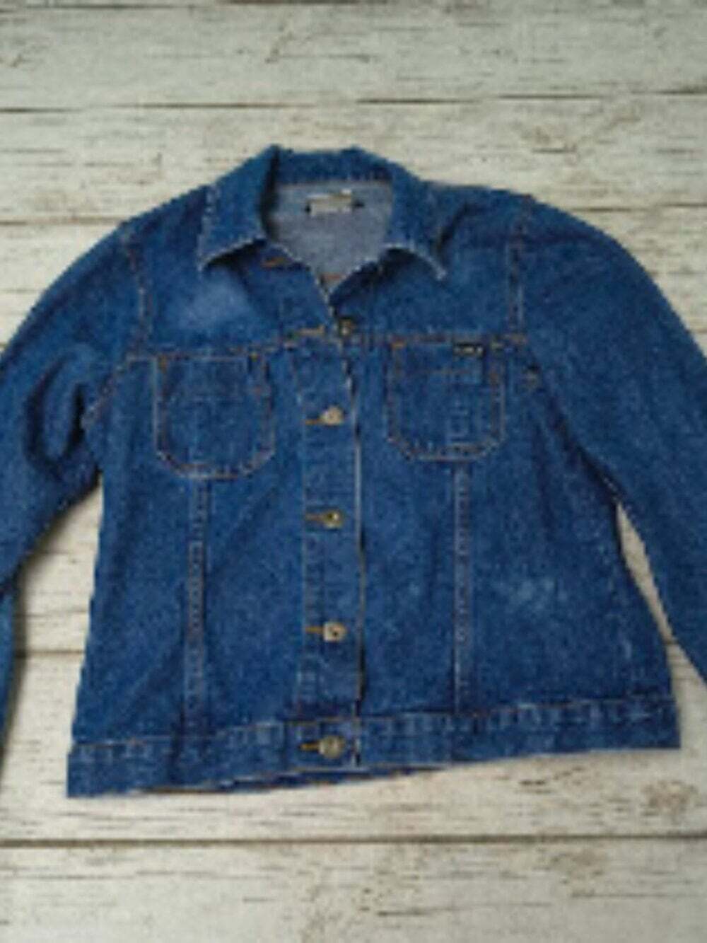 Vintage Club Monaco Denim Jacket Womens Medium Made in Canada Blue Jean Trucker